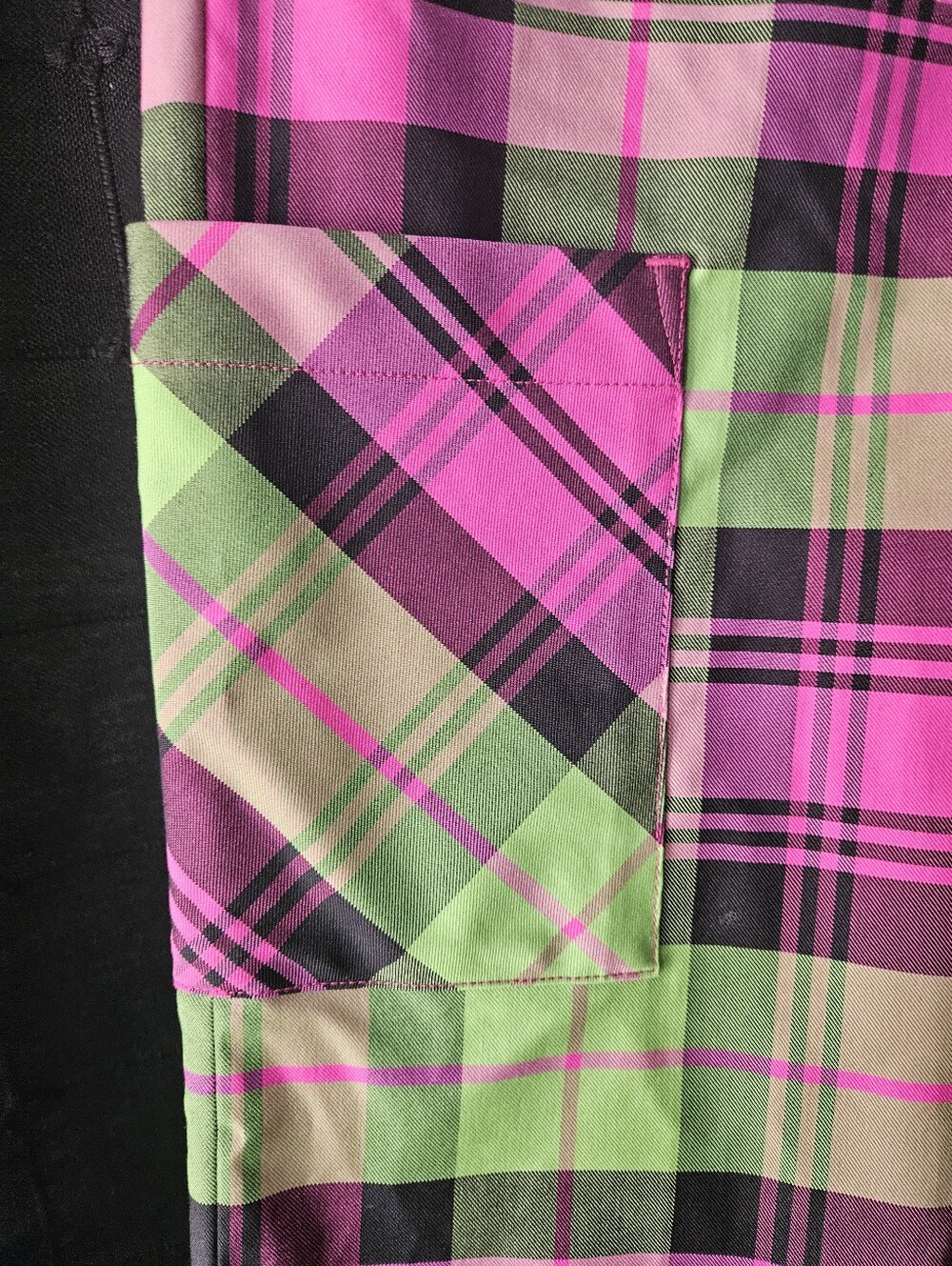 ​NWOT Lilly Pulitzer Plaid Crop Cargo Pants Pink Green Size 2 - Picture 5 of 7